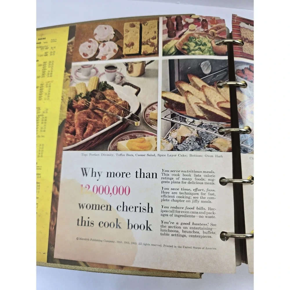 Vintage 1965 Better Homes and Gardens New Cook Book Binder Mid Century Recipes